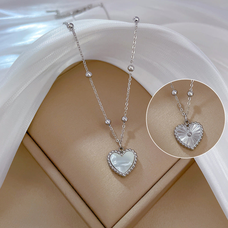 Heart-Shape Love Necklace for Valentines Day Temperamental Personality Minimalist Stove Real Gold Necklace Female