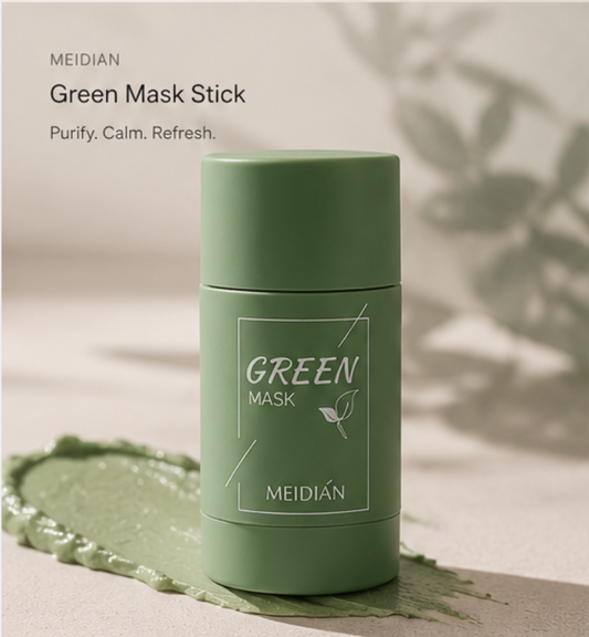 Green Tea Solid Cleansing Mask Acne Blemish Treatment Cream Blackhead Removal Natural Plant Formula Mild Skincare Solution